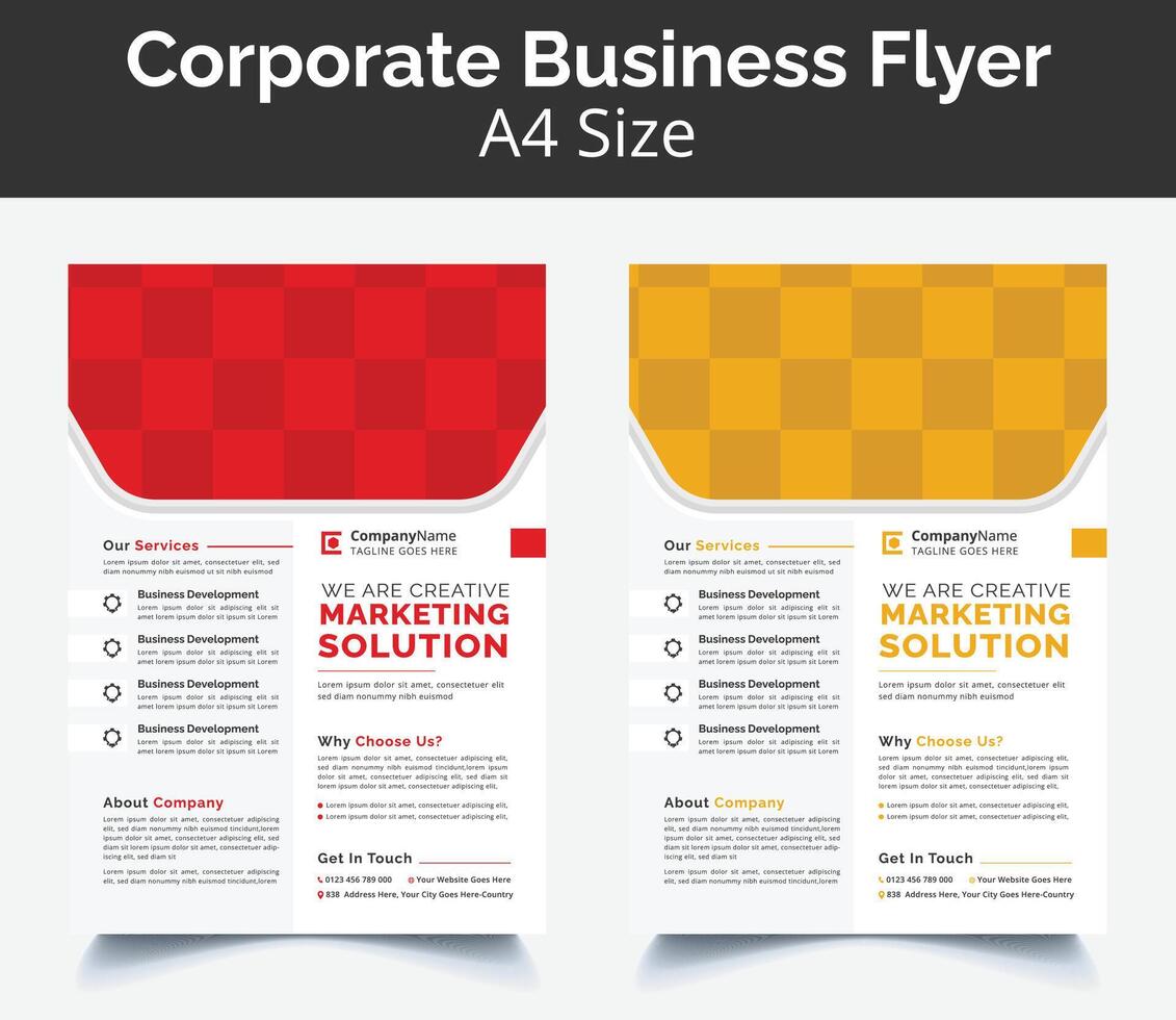 Corporate Business Flyer poster pamphlet brochure cover design layout background, two colors scheme, vector template in A4 size