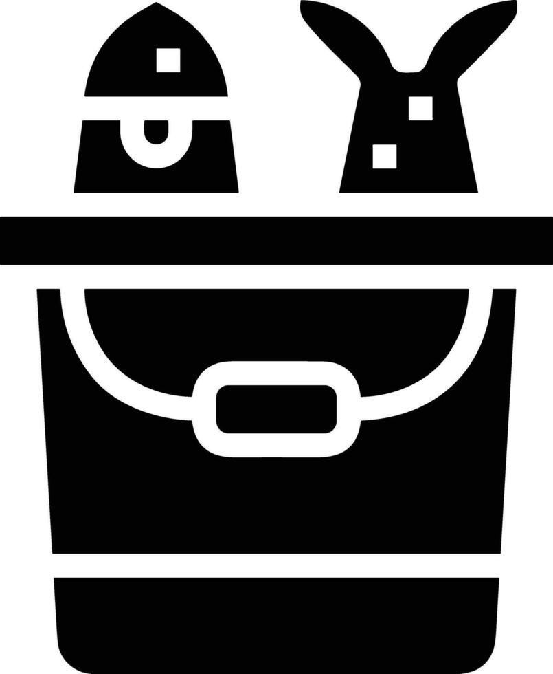 Bucket icon symbol vector image. Illustration of the bucket cleaning equipment washing outline design image. EPS 10