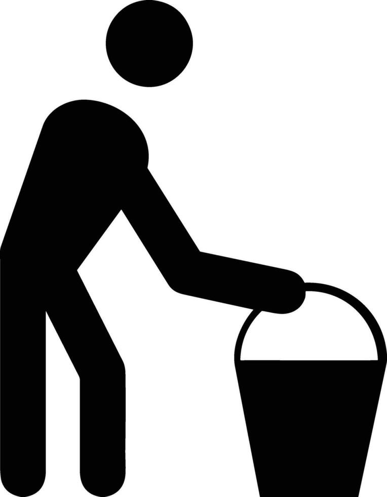 Bucket icon symbol vector image. Illustration of the bucket cleaning equipment washing outline design image. EPS 10