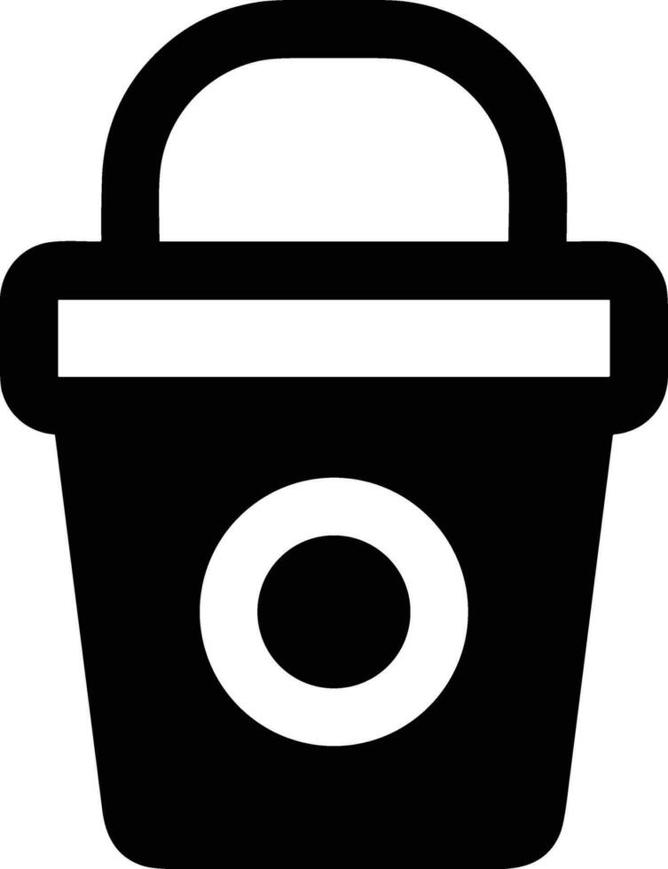 Bucket icon symbol vector image. Illustration of the bucket cleaning equipment washing outline design image. EPS 10