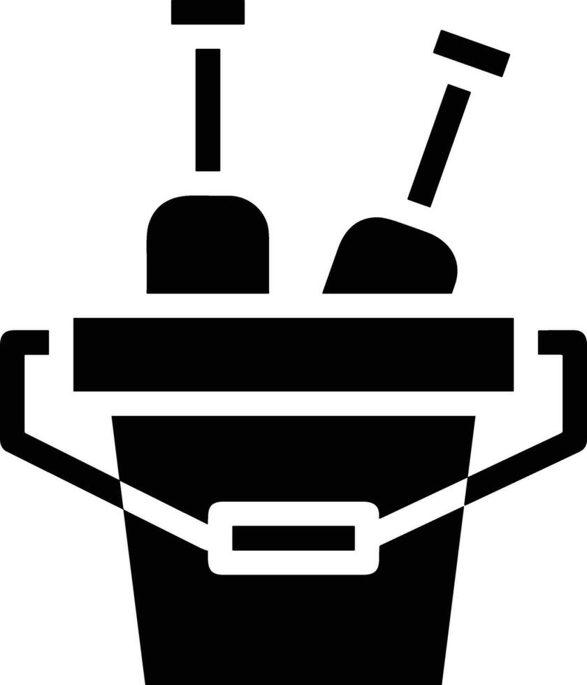 Bucket icon symbol vector image. Illustration of the bucket cleaning equipment washing outline design image. EPS 10