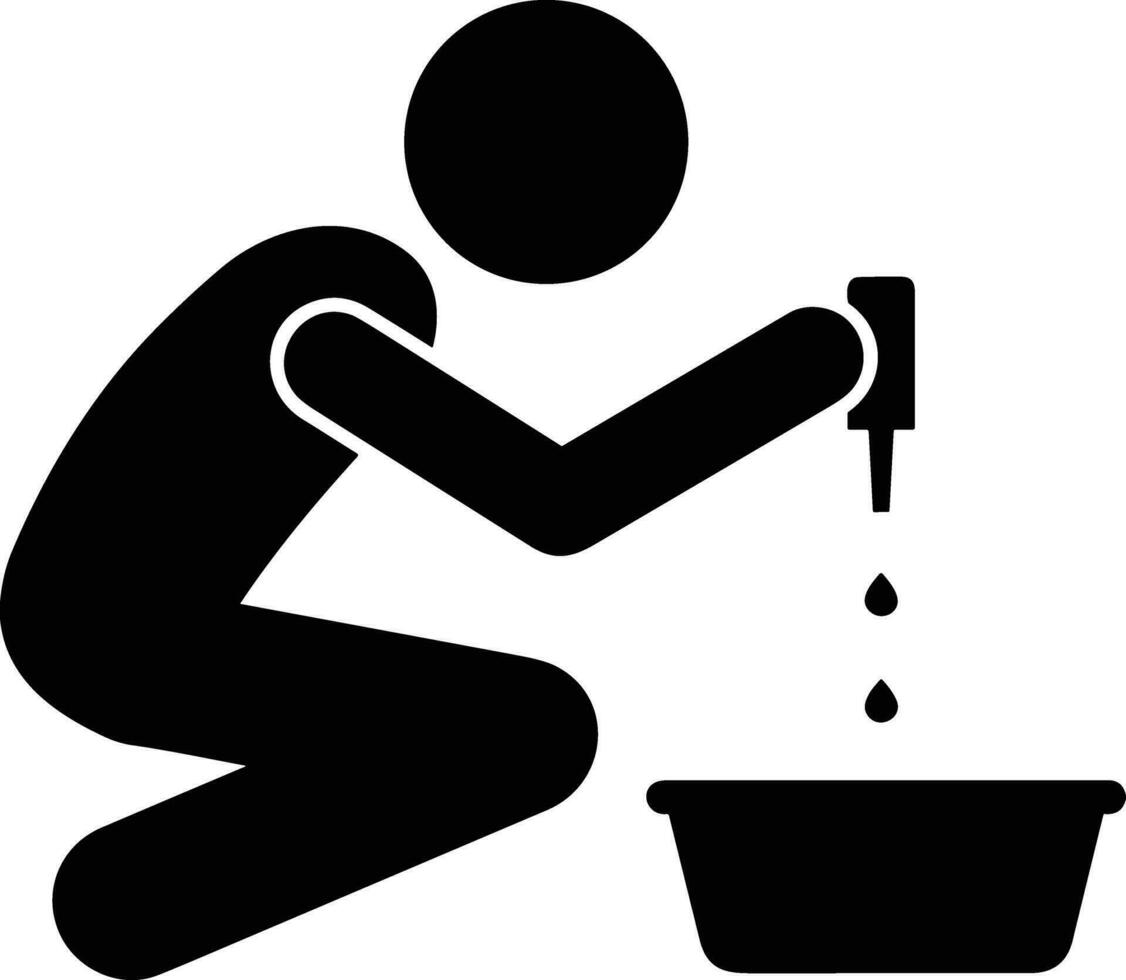 Bucket icon symbol vector image. Illustration of the bucket cleaning equipment washing outline design image. EPS 10