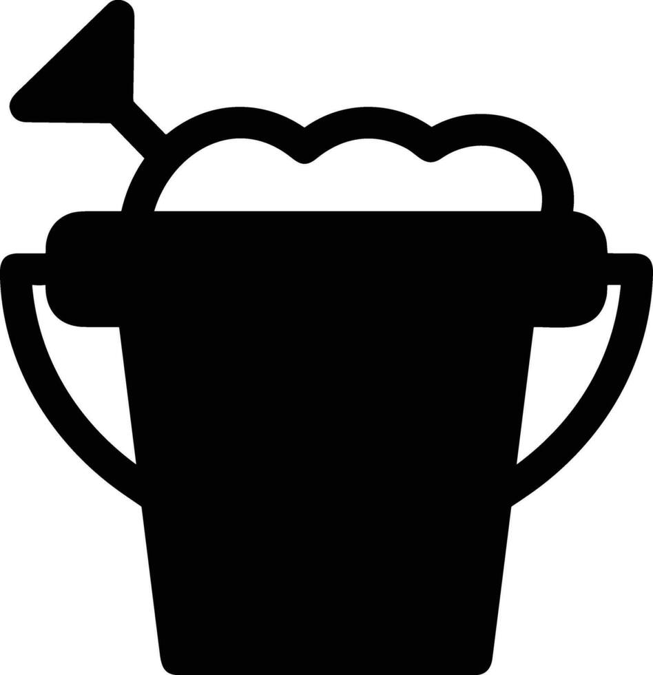 Bucket icon symbol vector image. Illustration of the bucket cleaning equipment washing outline design image. EPS 10