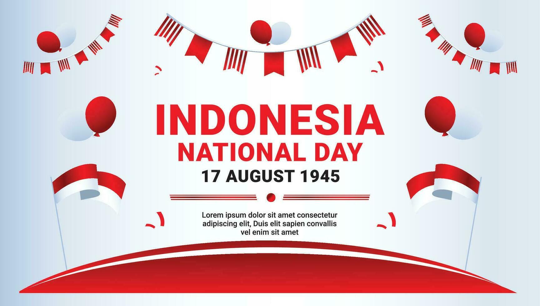 Free Gradient dirgahayu Indonesia national day celebrate indepencence 17 august eagle background vector