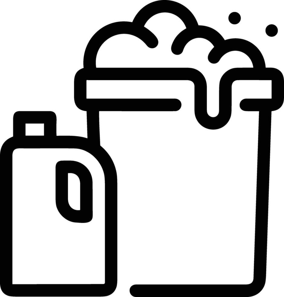 Bucket icon symbol vector image. Illustration of the bucket cleaning equipment washing outline design image. EPS 10