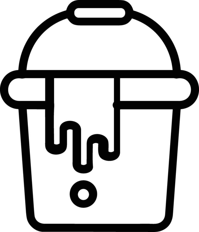 Bucket icon symbol vector image. Illustration of the bucket cleaning equipment washing outline design image. EPS 10