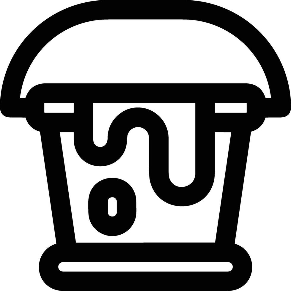 Bucket icon symbol vector image. Illustration of the bucket cleaning equipment washing outline design image. EPS 10