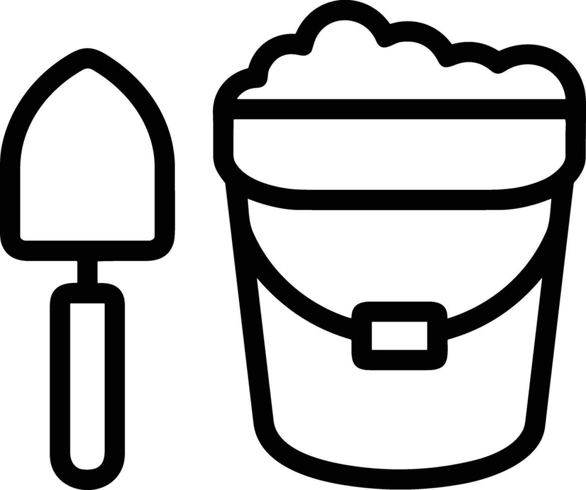 Bucket icon symbol vector image. Illustration of the bucket cleaning equipment washing outline design image. EPS 10