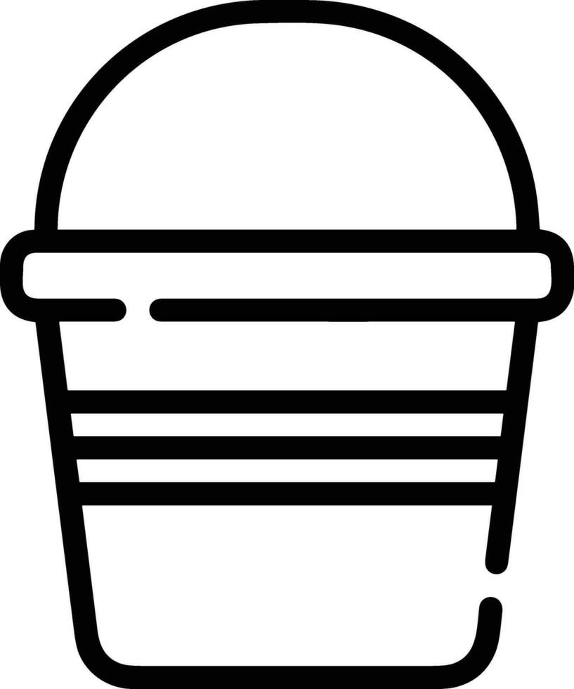 Bucket icon symbol vector image. Illustration of the bucket cleaning equipment washing outline design image. EPS 10