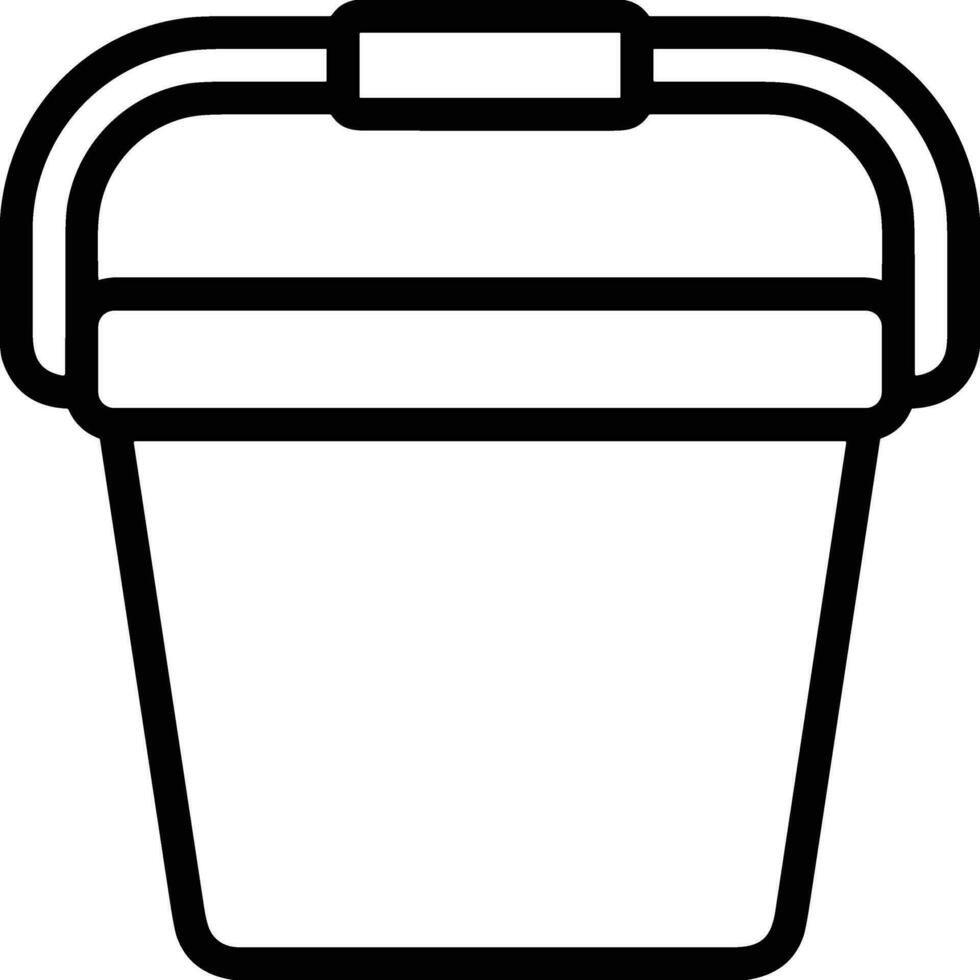 Bucket icon symbol vector image. Illustration of the bucket cleaning equipment washing outline design image. EPS 10