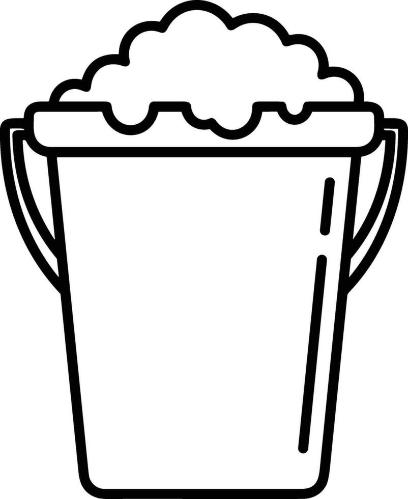 Bucket icon symbol vector image. Illustration of the bucket cleaning equipment washing outline design image. EPS 10