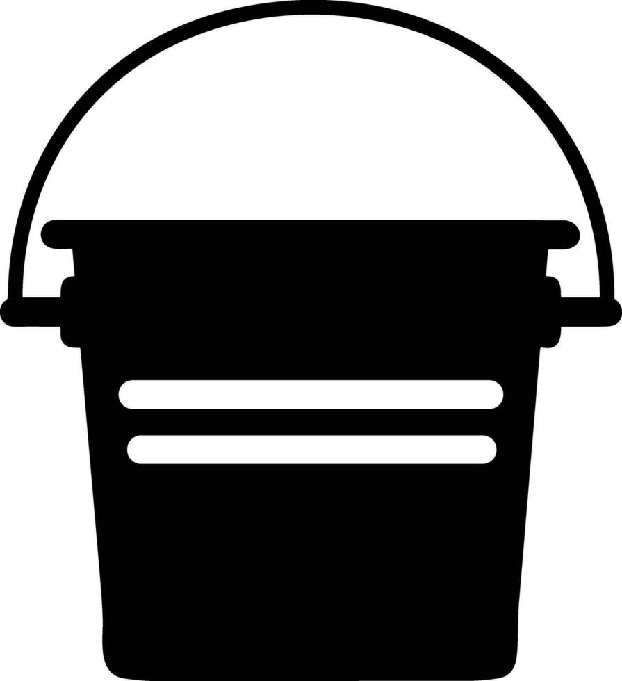 Bucket icon symbol vector image. Illustration of the bucket cleaning equipment washing outline design image. EPS 10