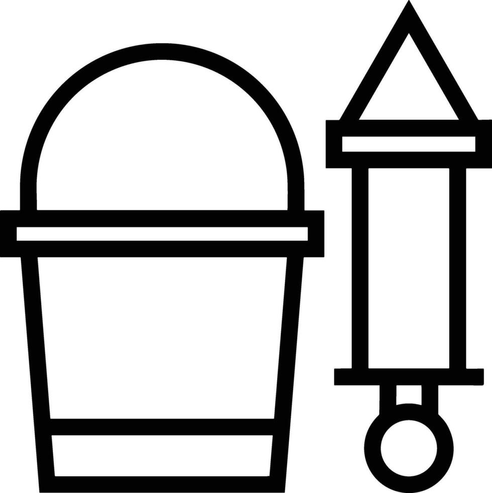 Bucket icon symbol vector image. Illustration of the bucket cleaning equipment washing outline design image. EPS 10