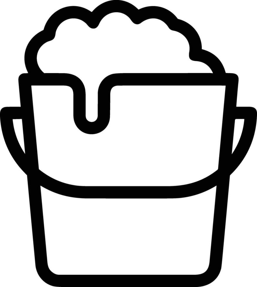 Bucket icon symbol vector image. Illustration of the bucket cleaning equipment washing outline design image. EPS 10