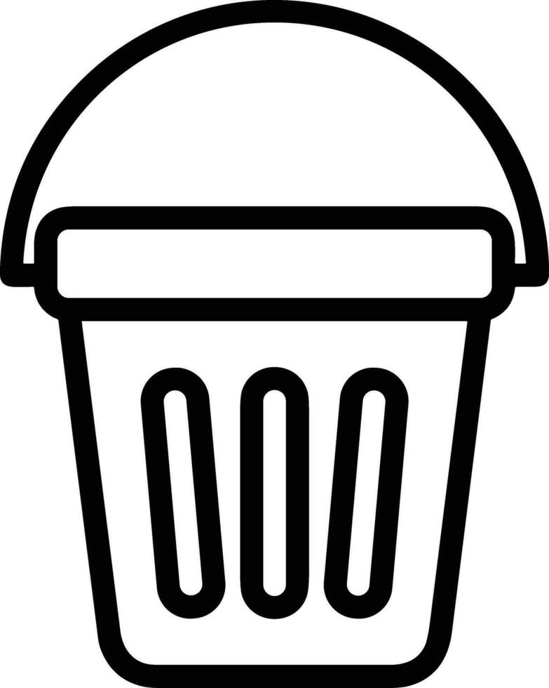 Bucket icon symbol vector image. Illustration of the bucket cleaning equipment washing outline design image. EPS 10