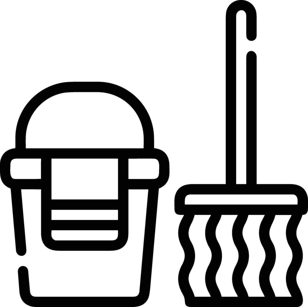 Bucket icon symbol vector image. Illustration of the bucket cleaning equipment washing outline design image. EPS 10