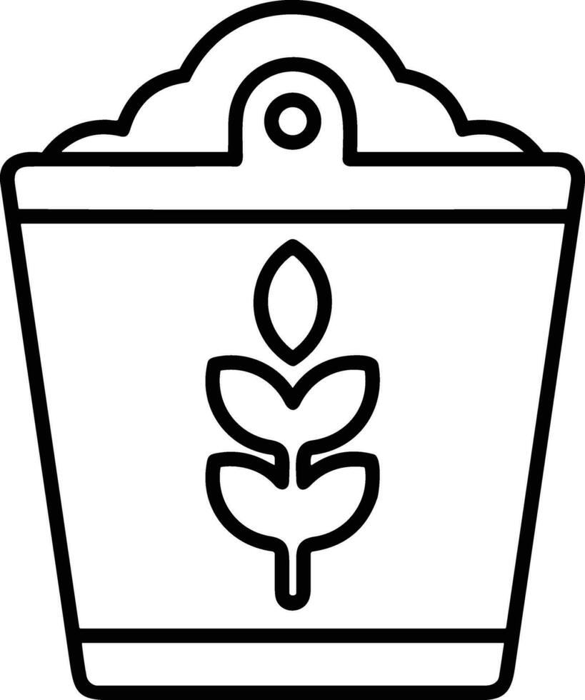 Bucket icon symbol vector image. Illustration of the bucket cleaning equipment washing outline design image. EPS 10