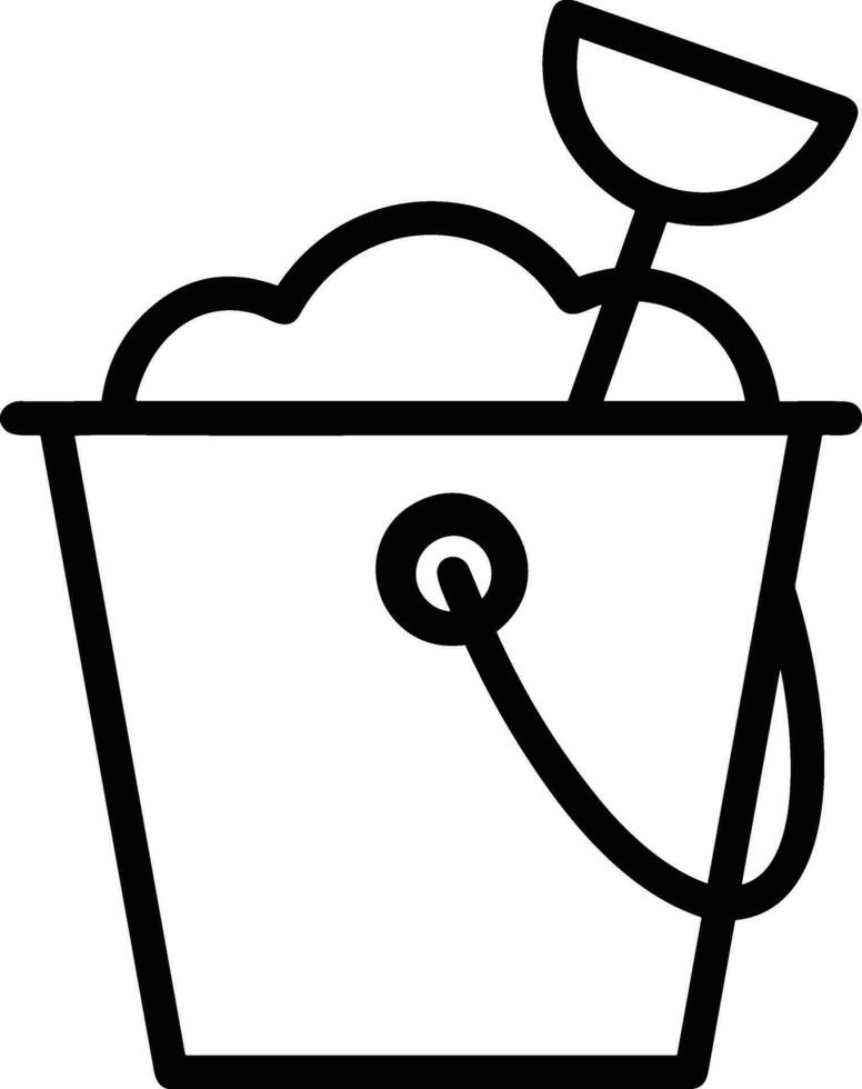 Bucket icon symbol vector image. Illustration of the bucket cleaning equipment washing outline design image. EPS 10