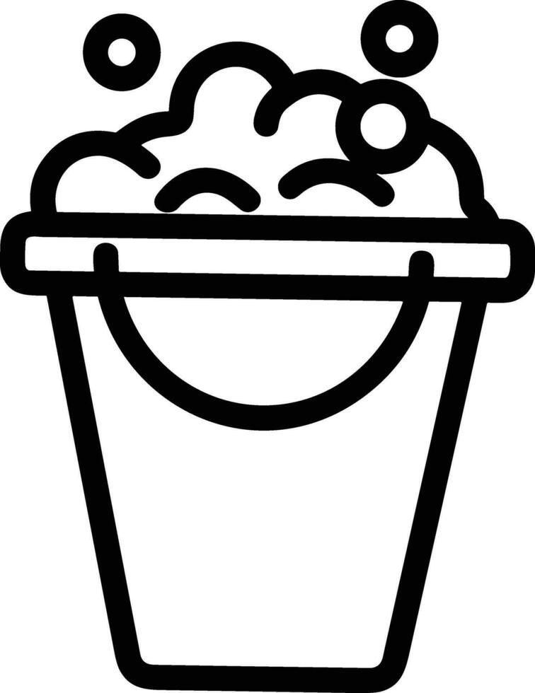 Bucket icon symbol vector image. Illustration of the bucket cleaning equipment washing outline design image. EPS 10