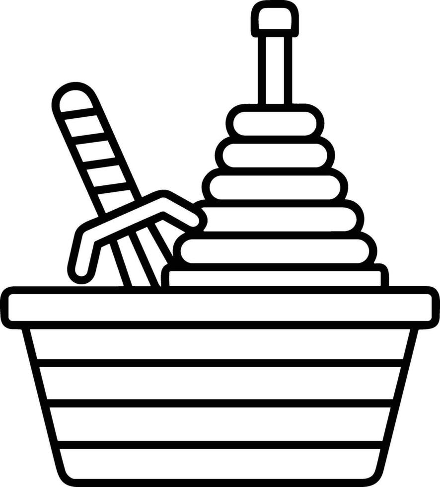 Bucket icon symbol vector image. Illustration of the bucket cleaning equipment washing outline design image. EPS 10