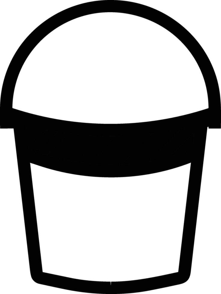 Bucket icon symbol vector image. Illustration of the bucket cleaning equipment washing outline design image. EPS 10
