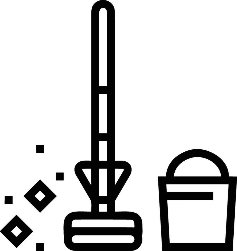 Bucket icon symbol vector image. Illustration of the bucket cleaning equipment washing outline design image. EPS 10