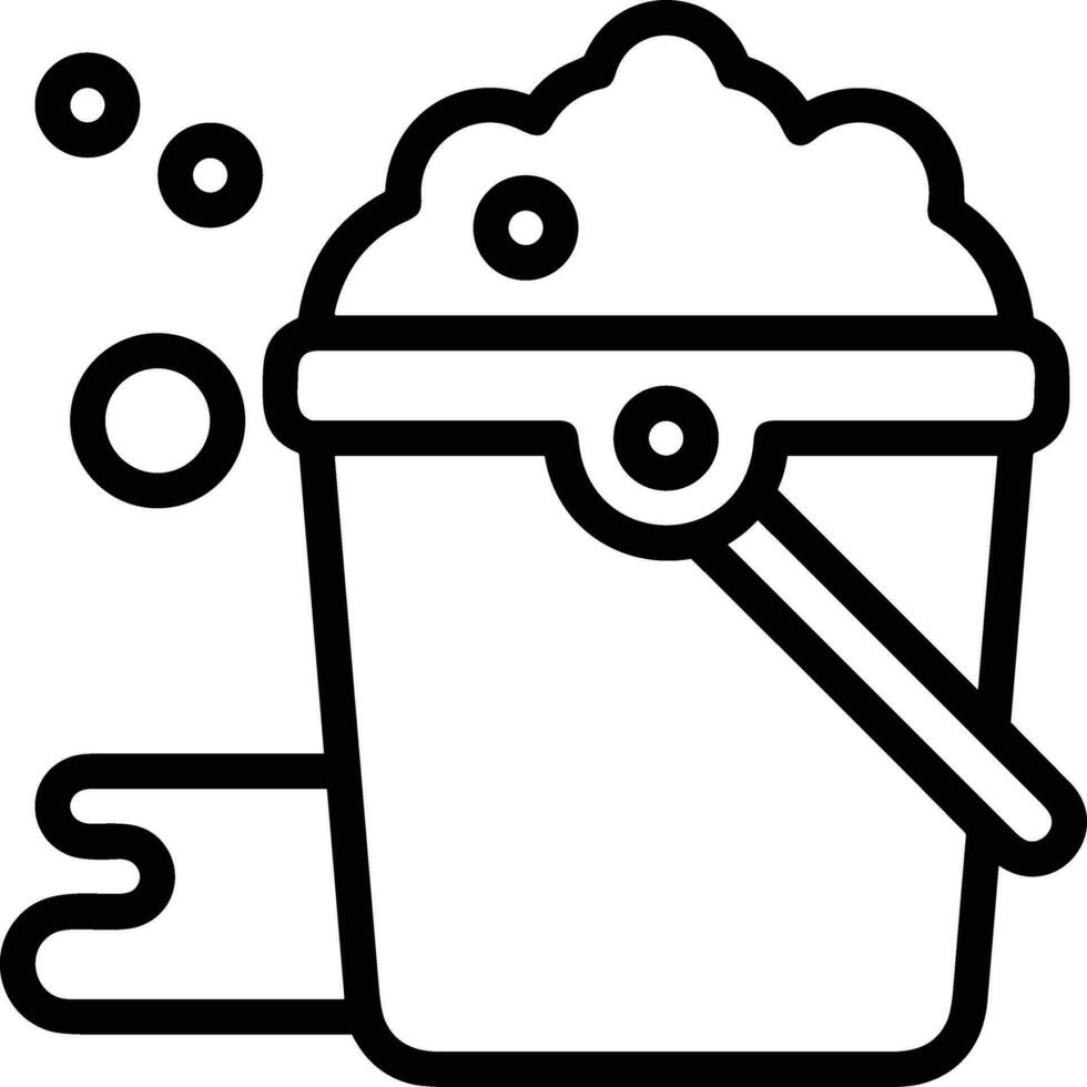 Bucket icon symbol vector image. Illustration of the bucket cleaning equipment washing outline design image. EPS 10