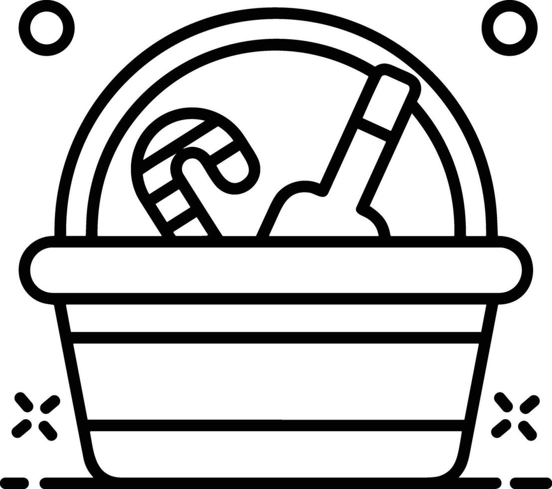 Bucket icon symbol vector image. Illustration of the bucket cleaning equipment washing outline design image. EPS 10