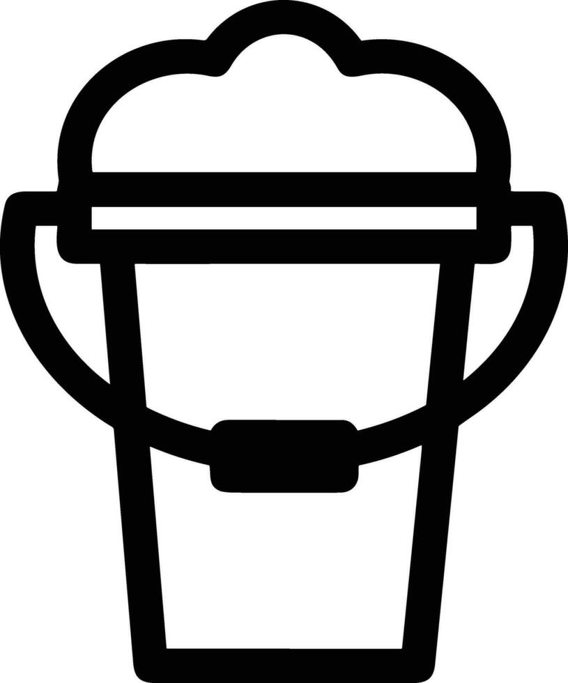 Bucket icon symbol vector image. Illustration of the bucket cleaning equipment washing outline design image. EPS 10