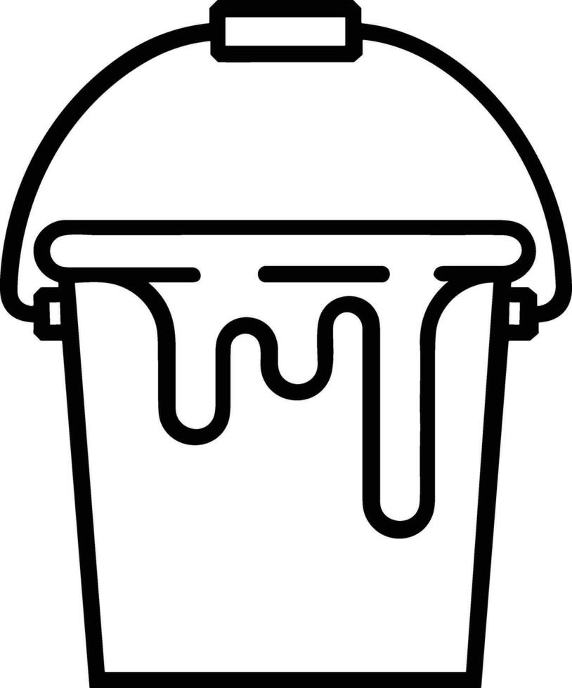 Bucket icon symbol vector image. Illustration of the bucket cleaning equipment washing outline design image. EPS 10