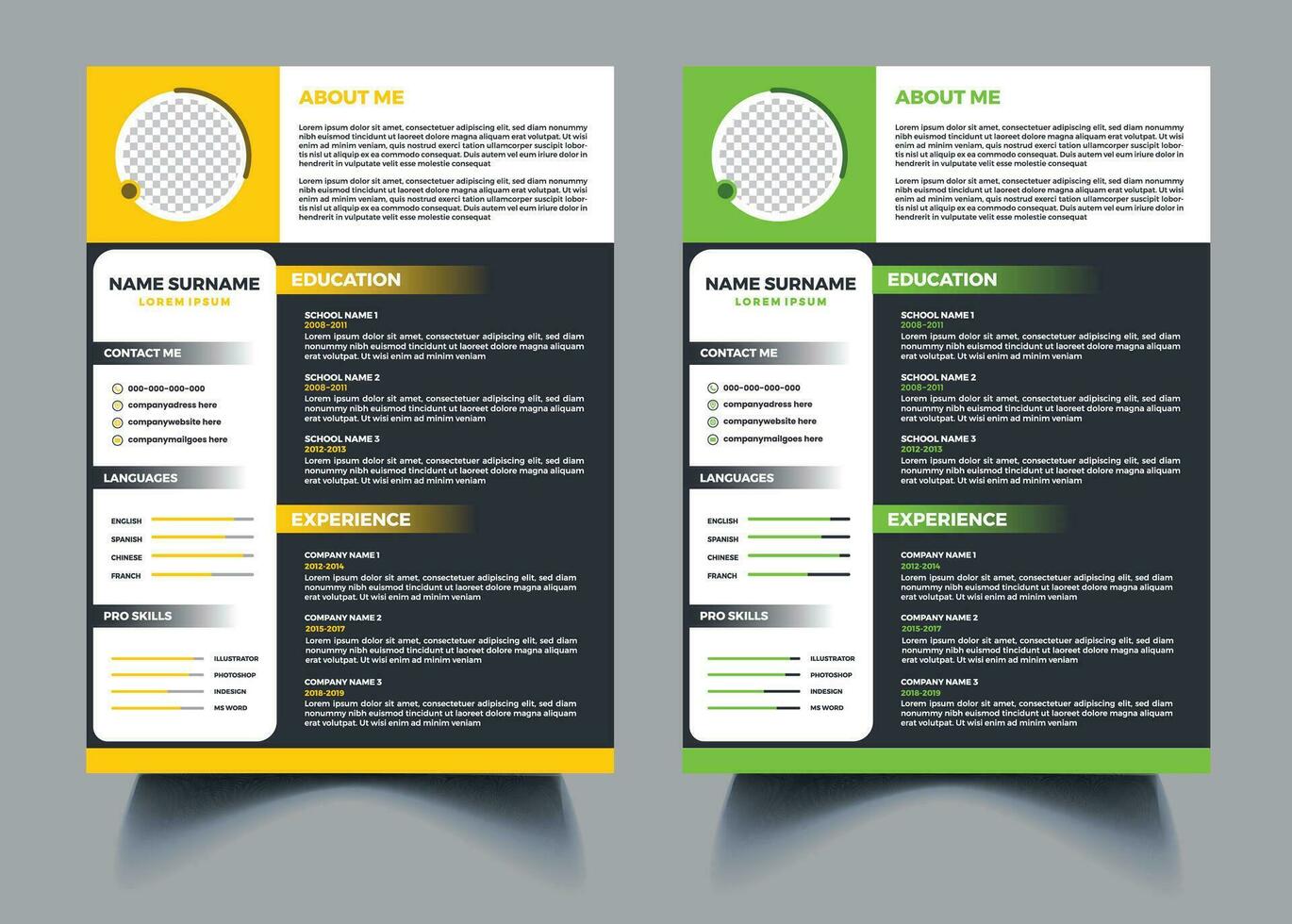 Creative Resume Design Vector free Vector
