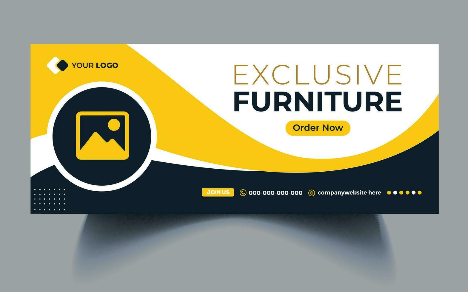 Modern Furniture sale social media cover template design. Free vector