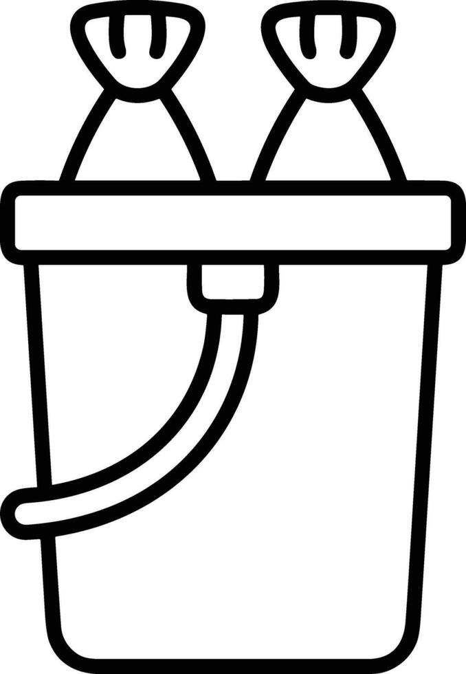 Bucket icon symbol vector image. Illustration of the bucket cleaning equipment washing outline design image. EPS 10