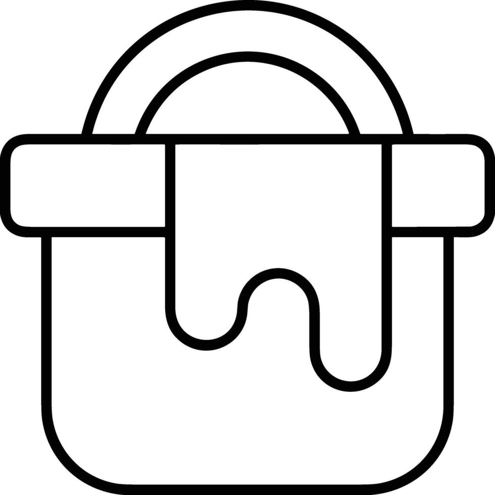 Bucket icon symbol vector image. Illustration of the bucket cleaning equipment washing outline design image. EPS 10
