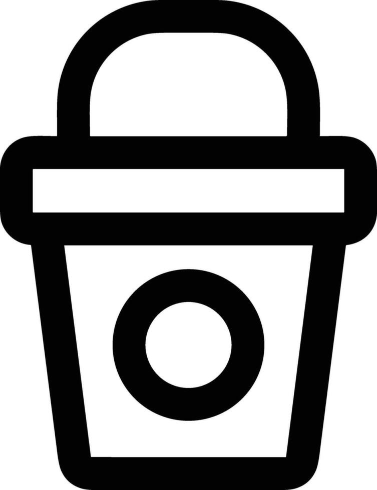 Bucket icon symbol vector image. Illustration of the bucket cleaning equipment washing outline design image. EPS 10