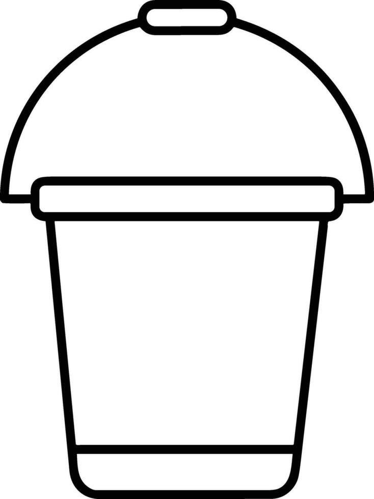 Bucket icon symbol vector image. Illustration of the bucket cleaning equipment washing outline design image. EPS 10