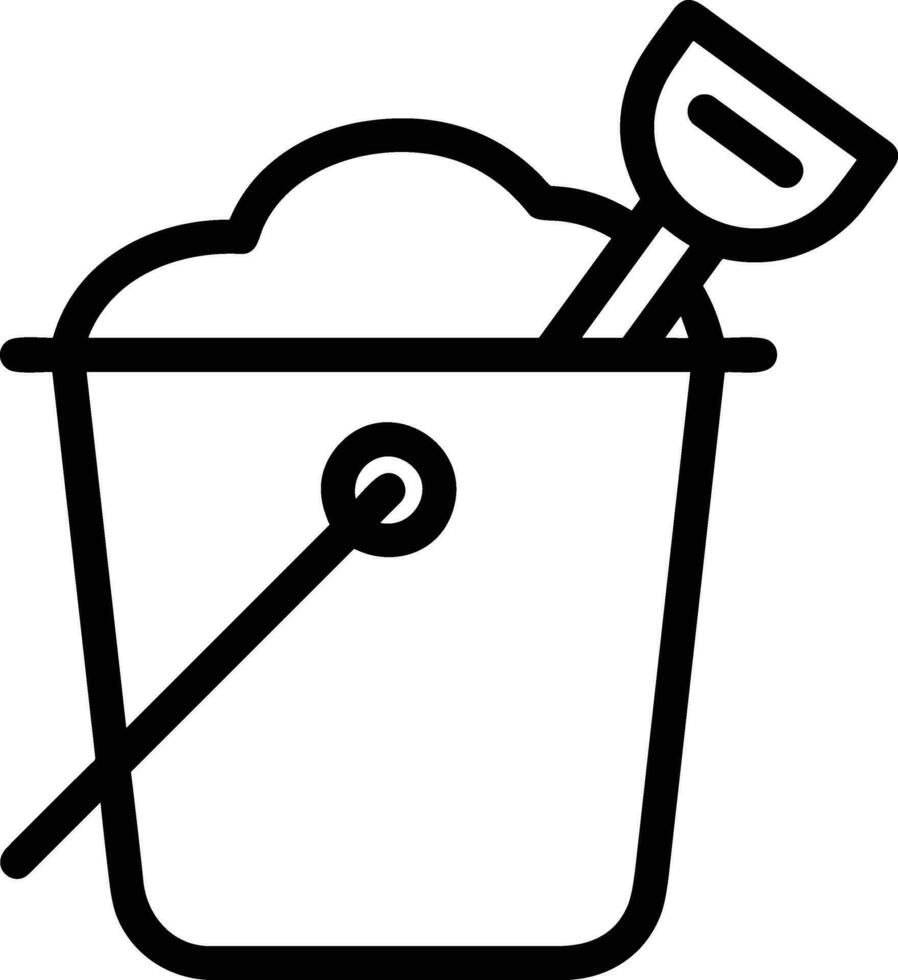 Bucket icon symbol vector image. Illustration of the bucket cleaning equipment washing outline design image. EPS 10