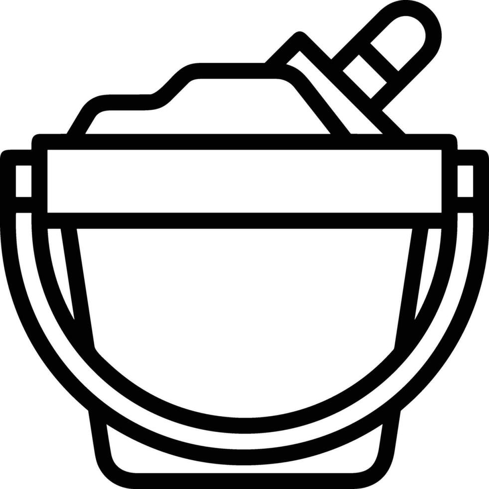 Bucket icon symbol vector image. Illustration of the bucket cleaning equipment washing outline design image. EPS 10