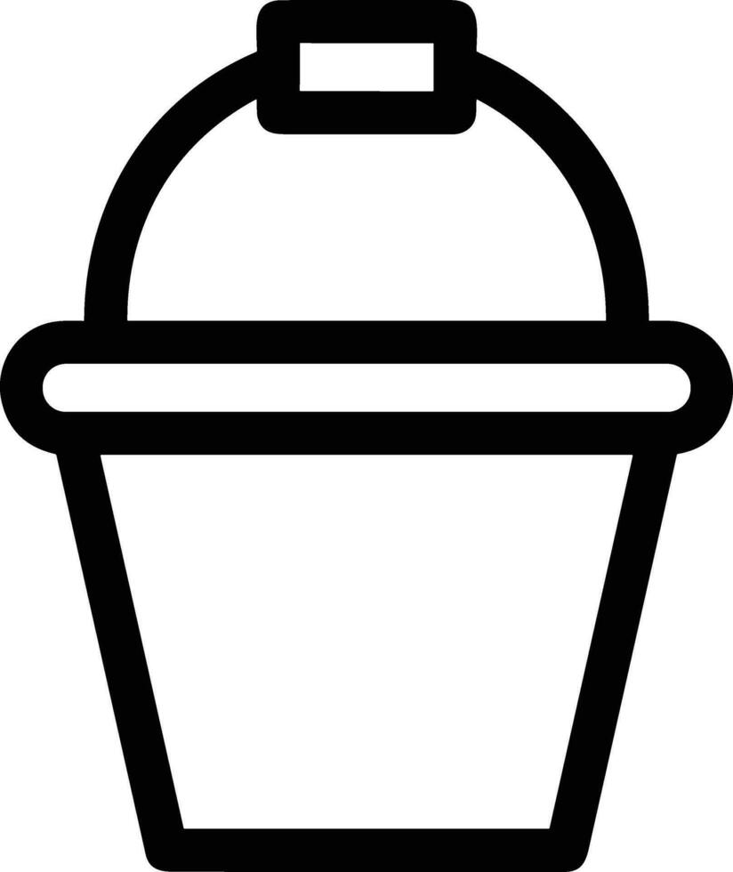 Bucket icon symbol vector image. Illustration of the bucket cleaning equipment washing outline design image. EPS 10