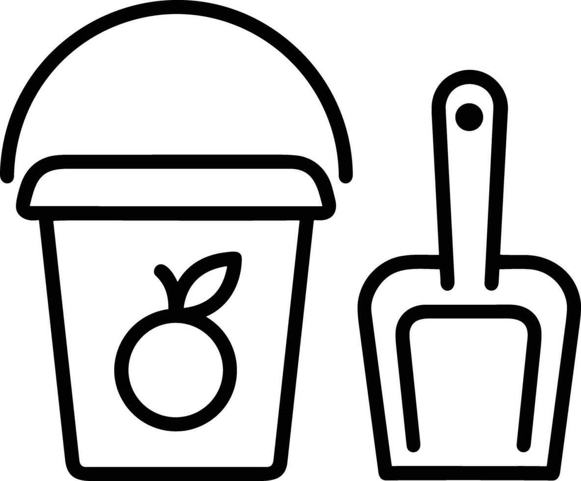 Bucket icon symbol vector image. Illustration of the bucket cleaning equipment washing outline design image. EPS 10