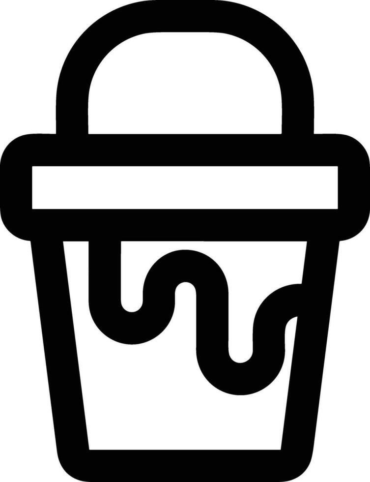 Bucket icon symbol vector image. Illustration of the bucket cleaning equipment washing outline design image. EPS 10