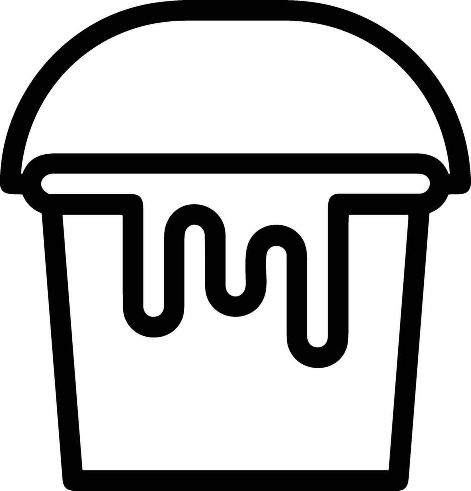 Bucket icon symbol vector image. Illustration of the bucket cleaning equipment washing outline design image. EPS 10