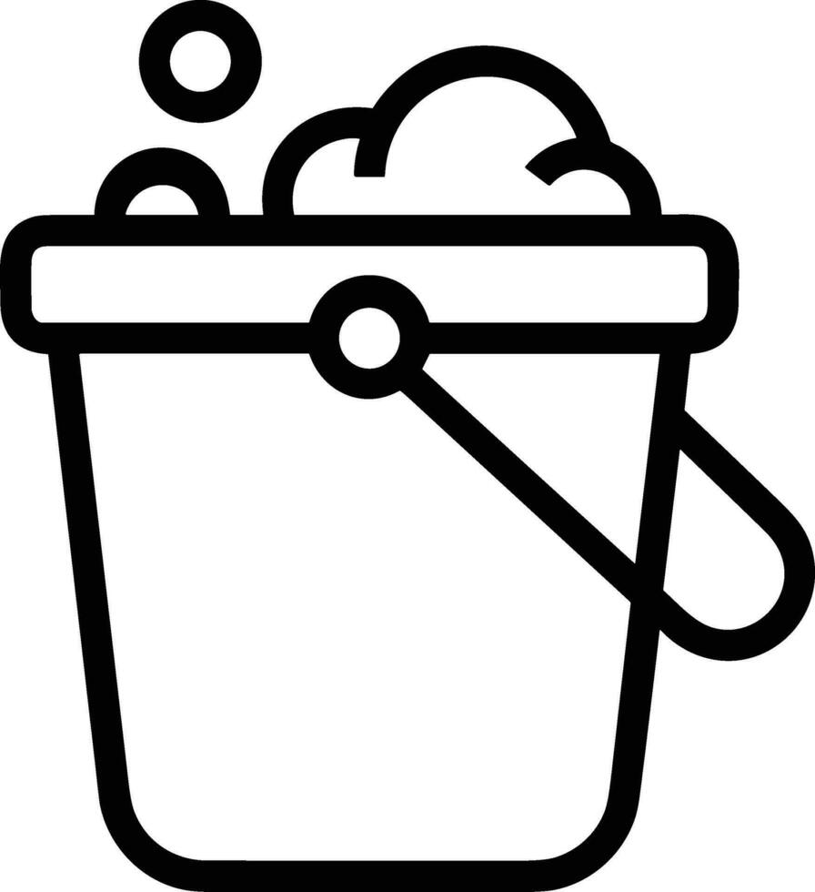 Bucket icon symbol vector image. Illustration of the bucket cleaning equipment washing outline design image. EPS 10