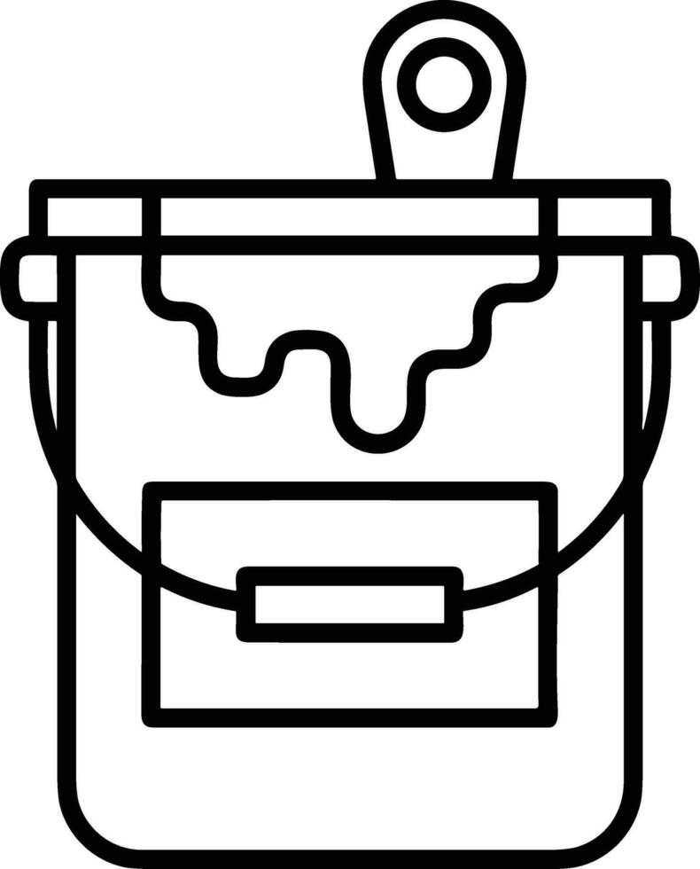 Bucket icon symbol vector image. Illustration of the bucket cleaning equipment washing outline design image. EPS 10