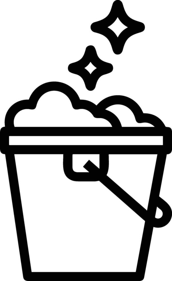 Bucket icon symbol vector image. Illustration of the bucket cleaning equipment washing outline design image. EPS 10