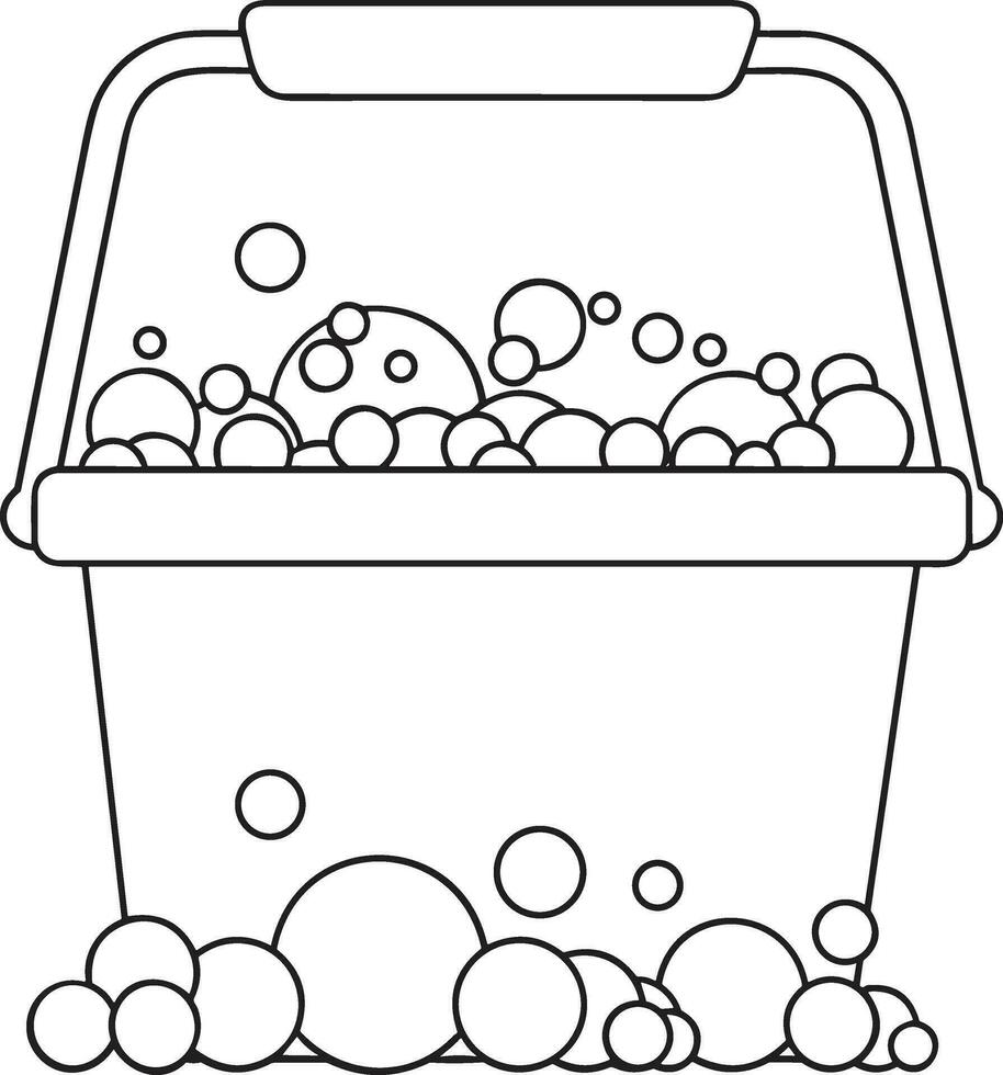 Bucket icon symbol vector image. Illustration of the bucket cleaning equipment washing outline design image. EPS 10