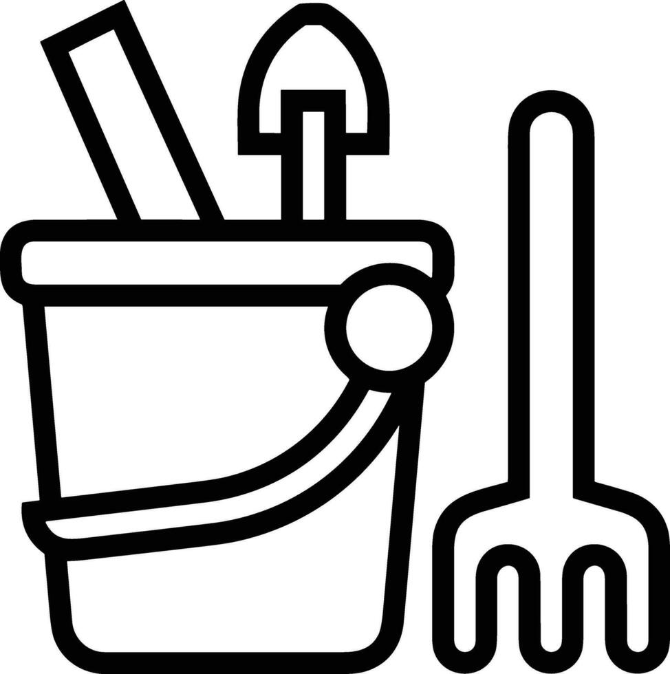 Bucket icon symbol vector image. Illustration of the bucket cleaning equipment washing outline design image. EPS 10