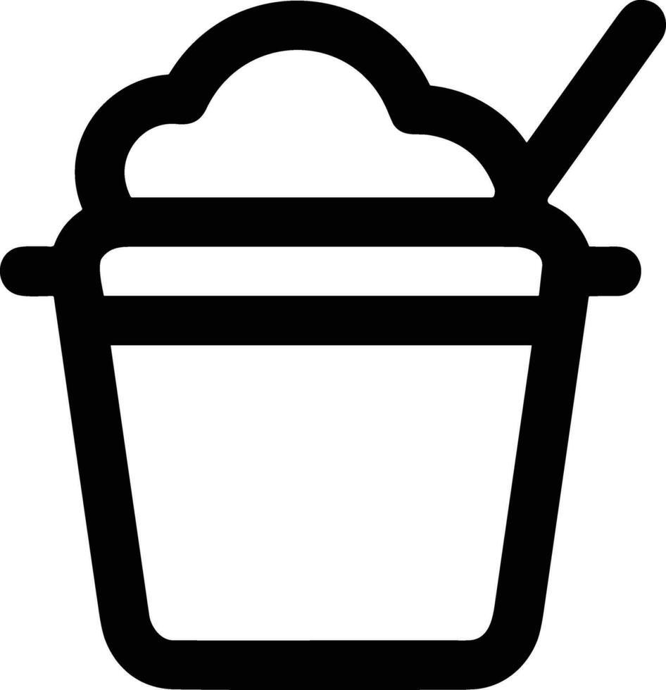 Bucket icon symbol vector image. Illustration of the bucket cleaning equipment washing outline design image. EPS 10