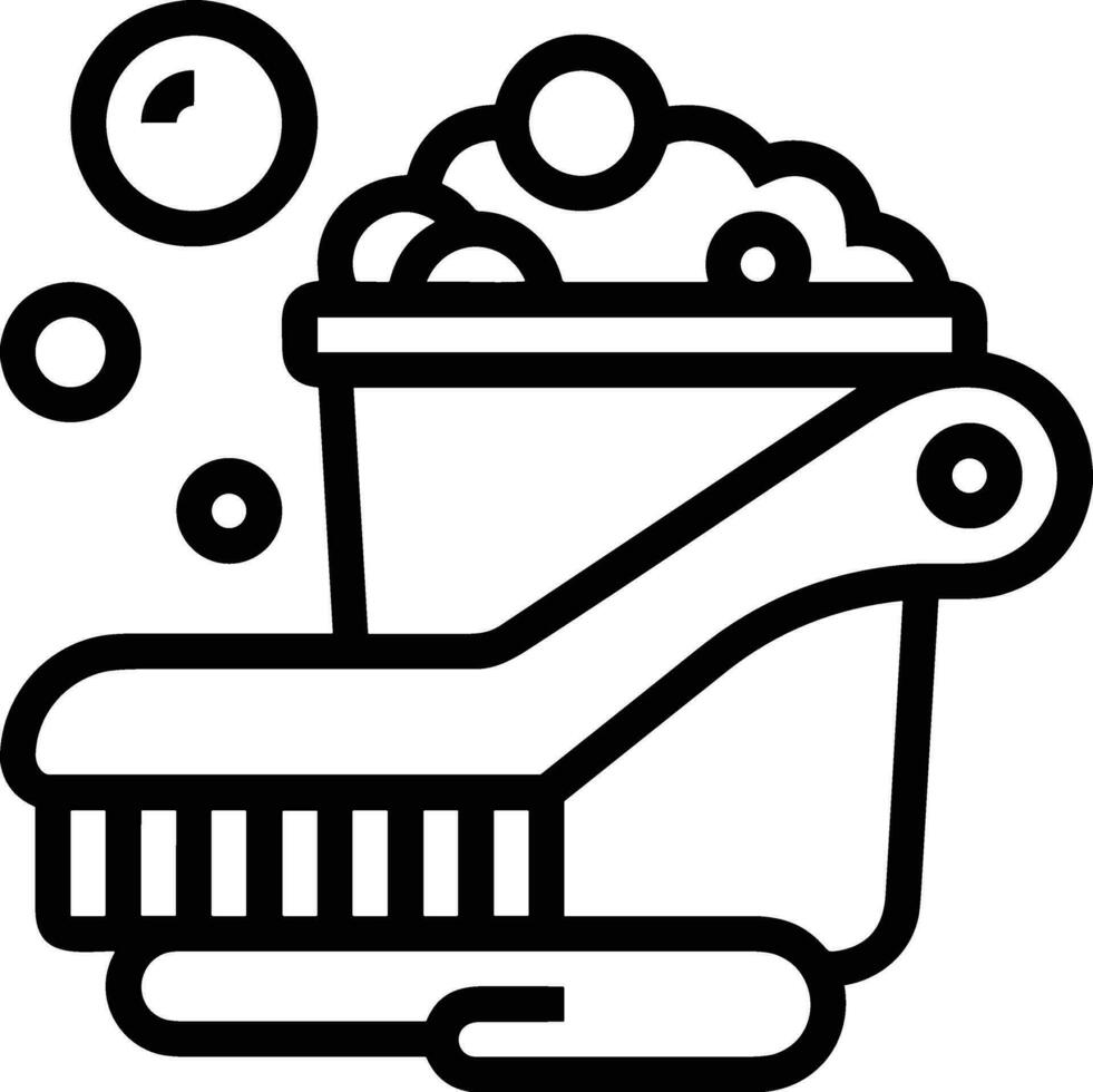 Bucket icon symbol vector image. Illustration of the bucket cleaning equipment washing outline design image. EPS 10