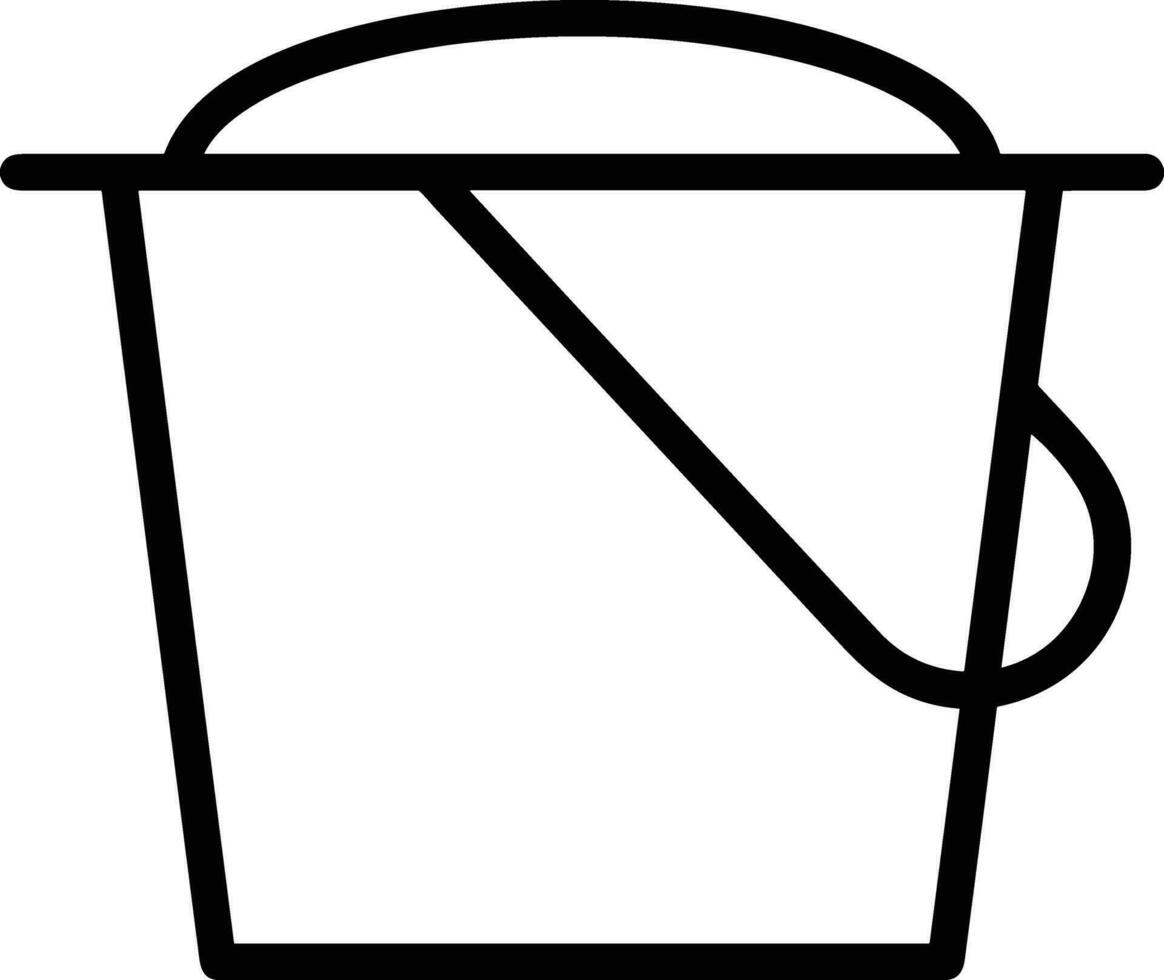 Bucket icon symbol vector image. Illustration of the bucket cleaning equipment washing outline design image. EPS 10